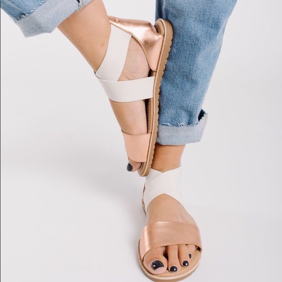 sorel rose gold sandals